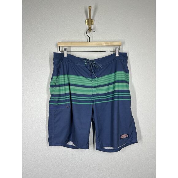 Vineyard Vines Performance Board Swim Shorts Mens 36 Multicolor Striped Stretch - Picture 1 of 4